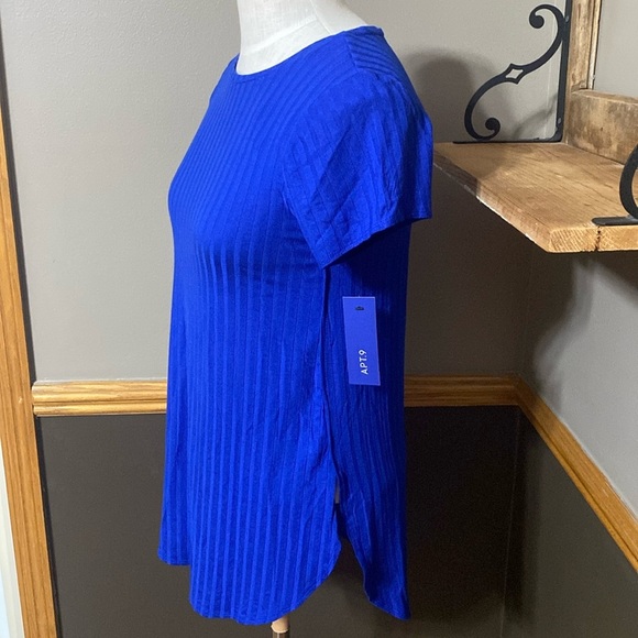 APT. 9 super soft blue on blue flowy tunic top size S NWT - Picture 3 of 7